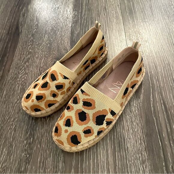 Deltan Hensley Leopard Print Flyknit Slip On Espadrille Flats - Picture 3 of 7